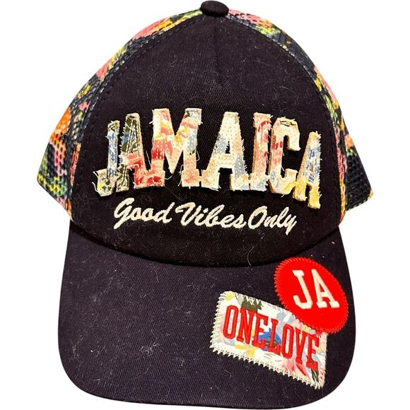 Jamaica One Love Surf Classic Snapback Good Vibes Tropical Navy Adjustable Hat - Picture 1 of 6